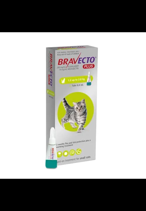 Bravecto Plus Cat Spot On 1.2-2.8Kg