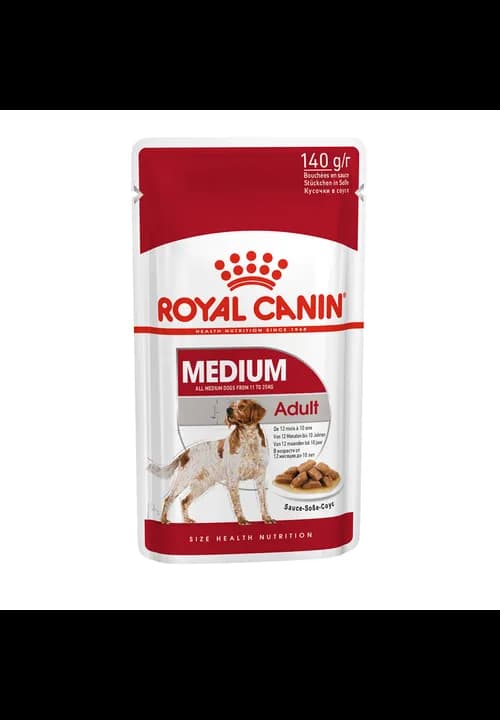Royal Canin Medium Adult Chunks In Gravy 140G
